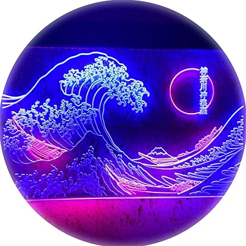 A Nagy Hullám Le Kanagawa neonreklám a Fali Dekor, Retro Kézzel Haza, Bár Barlang Japán Hullám LED Tábla, 3D Művészeti Hálószoba Neon