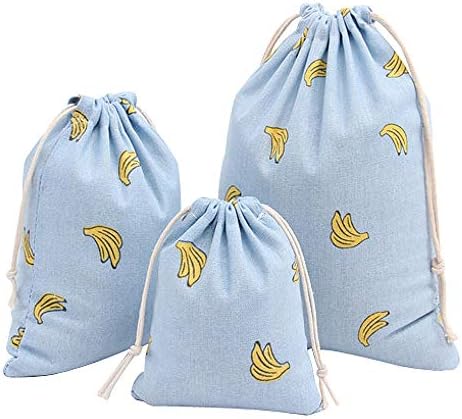 RUIH Kék Banán Minta Húzózsinórral Tasak Ajándék Muszlin Bag Zsák Tasak