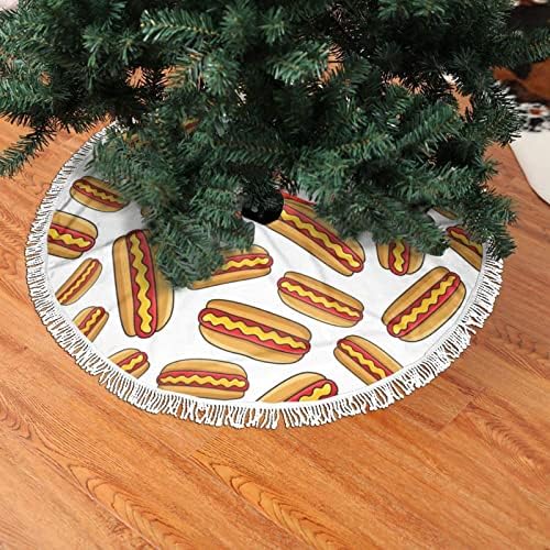 Sajtos Hot-Dog Minta Karácsonyfa Szoknya Vörös Karácsonyfa Díszítés Újévi Ünnep Party Dekoráció 36