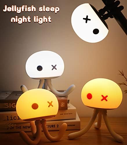 Aokpsrt Medúza Baba Éjszakai Fény, LED Szabályozható Baba Ágya mellett Éjszakára Rugalmas Állvány Szoptatás, Újratölthető