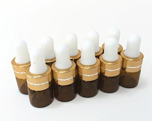 A Kész Családi Miniatűr 1/4 Dram 1 ml Üveg Cseppentő Üveg Esszenciális Olajok. Amber Üveg Védi az Érzékeny Olajok. Arany felső,