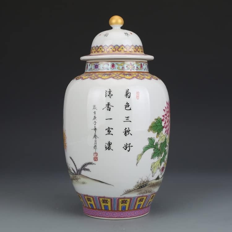 HNKDD Zománc Krizantém Tartozó Fű Teát, Üveg Antik Gyűjtemény Antik Jingdezhen Porcelán Dísztárgyak