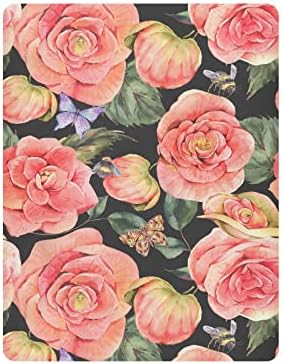 ALAZA Begonia Virág Rózsa Flroal Méh, Pillangó regisztrálni Ellátott Mózeskosár Lap a Fiúk Baba Lányok Kisgyermek, Mini Mérete