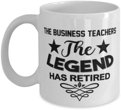 üzleti tanárok Bögre, A Legenda szerint Visszavonult, Újszerű, Egyedi Ajándék Ötletek, üzleti tanárok, Bögre Tea Csésze Fehér