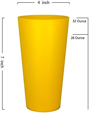 Yalin 32 uncia Műanyag Poharat/Nagy ivópohár/Fél Csésze/Jeges Tea Szemüveg,Törhetetlen, Mosogatógépben mosható, BPA Mentes,12 6 Vegyes Színek