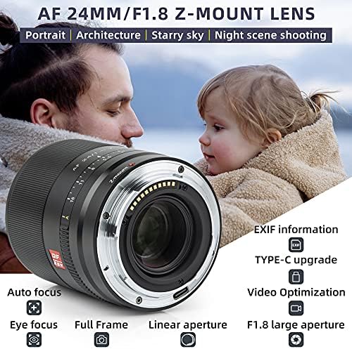 VILTROX 24mm F1.8 nagy Látószögű Objektív, Auto Focus Teljes Keret Prím Objektív Kompatibilis Nikon Z-Mount Kamera Z fc Z7 II. Z6 II. Z5