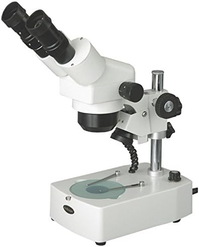 AmScope SH-2BZ Professzionális Sztereó Zoom Binokuláris Mikroszkóp, WF5x, WF10x, valamint WF20x Szemlencse, 5X-80X Nagyítás, 1X-4X Zoom Objektív,