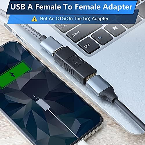 SAISN USB 3.0 Csatlakozó Női Adapter USB 3.0 Csatlakozó Adapter Átalakító Híd Kiterjesztését Kapcsolókészülék (Pack 3, Fekete)