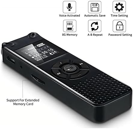 DLOETT Szakmai hangvezérelt Digitális Audio Hangrögzítő Diktafon Felvétel WAV, MP3-Lejátszó (Méret : 32 GB)
