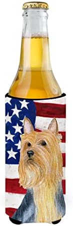 Caroline Kincsek SS4250MUK USA Amerikai Zászló Silky Terrier Ultra Ölelkezős a Vékony doboz, Lehet Hűvösebb Ujja Ölelkezős