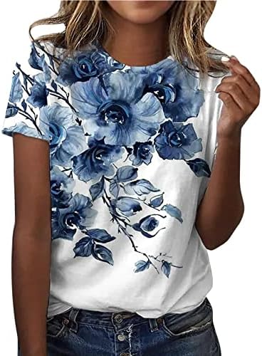 Divatos Felsők Női, Divat, Rövid Ujjú Legénység Nyak póló Aranyos Virágos Grafikus Póló Trendi Tshirts