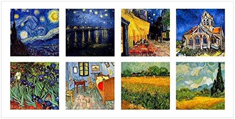 Alonline Art - Kollázs 3 Csillagos Éjszaka Kávézó Vincent Van Gogh | Ezüst Keretes Kép, Nyomtatva, Pamut Vászon, Csatolva A Hab