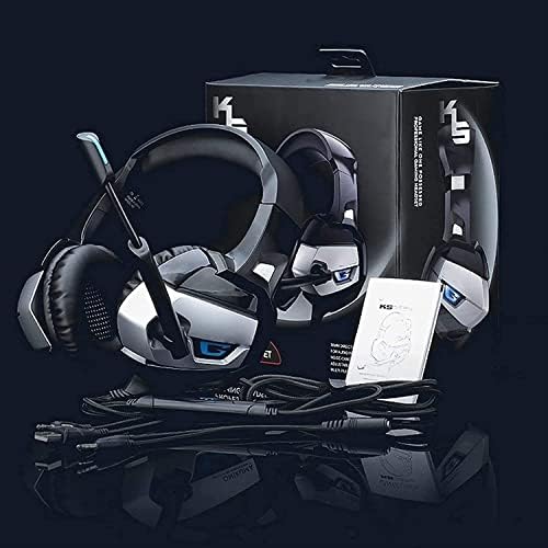 MXJCC Gaming Headset ，PC - Számítógép Fejhallgató Mikrofon zajszűrő, 7.1-Es Térhatású Hang Vezetékes Headset Fény - Gaming Fejhallgató