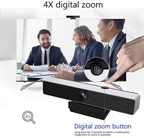 RIYIFER Full HD Webkamera, Számítógépes USB-Kamera Állítható Látószög Beépített zajcsökkentő Mikrofon 4X Digitális Zoom 68 ° -113 ° Laptop,