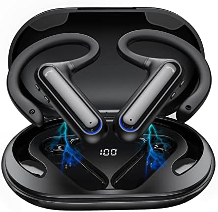 Jassco Bluetooth Fülhallgató, Vezeték nélküli Nyílt Fülhallgató a Earhooks, 40H Játékidő kihangosító Fülhallgató, LED Kijelző, Vezeték nélküli