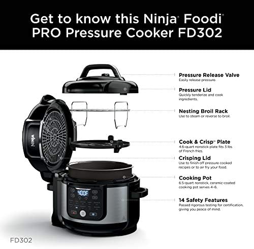 Ninja FD302 Foodi 11-in-1 Pro 6.5 qt. Kukta & Levegő Fryer, hogy Gőzöl, Lassú Főz, Sears, Sautés, Kiszárítja & Többet, 4.6 qt. Frissebb