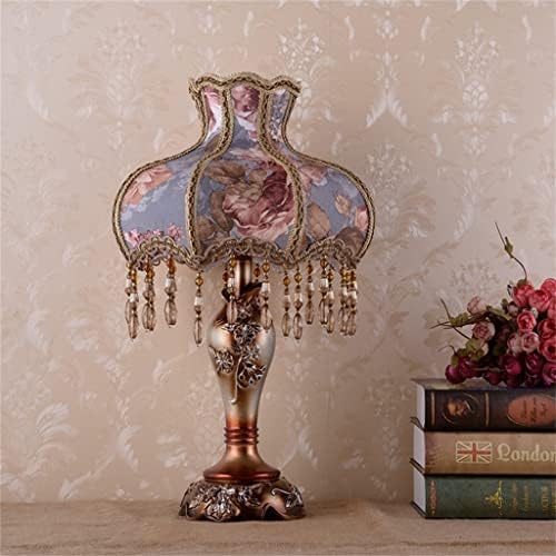IRDFWH asztali Lámpa Viktoriánus asztali Lámpa, Virágos Ruhával Art+Gyanta Tiffany Style Hálószoba Kék