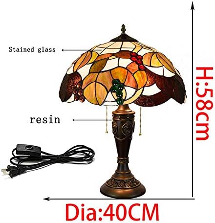 ZSBLXHHJD Tiffany asztali Lámpa 40CM Színes Üveg Tiffany asztali Lámpa Klasszikus Nappali Dning Szobában Íróasztal Lámpa Kreativitás