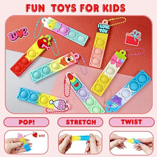 Pop Fidget Játékok 50 Pack Aranyos Varázsa,Mini Pop Fidget A Fél Kedvez a Gyerekek,Mini Pop Kulcstartó Játékok,Születésnapi Ajándékok a Fiúk
