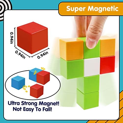 48DB Mágneses Halmozási Blokkok Gyerekeknek, Nagy 3D Mágneses Building Blocks Kocka SZÁR Mágnesek Egymásra Játékok Montessori