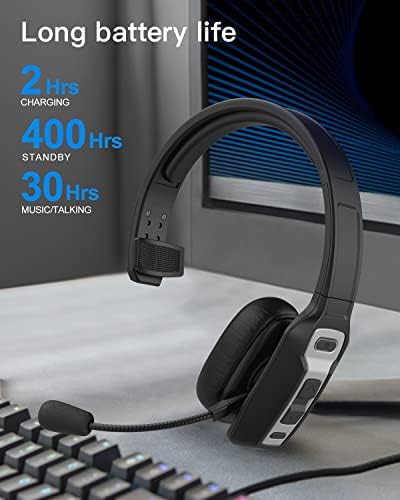 ASIAMENG Bluetooth Headset, USB Dongle/Adapter, Egy-Fül Vezeték nélküli Headset zajszűrős Mikrofon Némítás Gombot, Nagy Akkumulátor