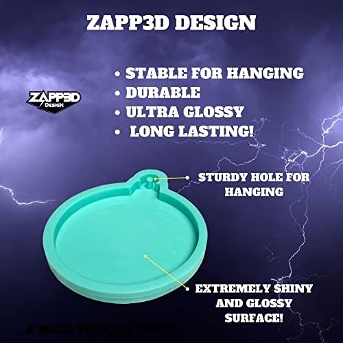 Zapp3D Design Szilikon Öntőforma | Karácsonyi Dísz Penész Gyanta | Többcélú DIY Arts & Kézműves Kellékek - Kerek Dísz Penész Epoxi