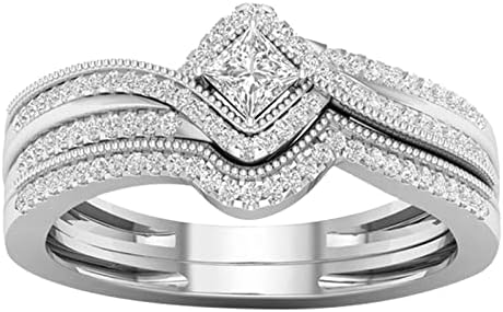 Gyémánt Glória Esküvői Gyűrű Szett Megfelelő Gyémánt Ívelt Fél Örökkévalóság Zenekar a Nők 925 Sterling Ezüst