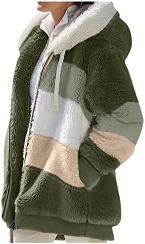 A téli Kabátok Női 2022 Meleg, Könnyű Gyapjú Plüss Cipzáras Kapucnis Dzseki, Kényelmes Gyapjú Kabát Zsebekkel