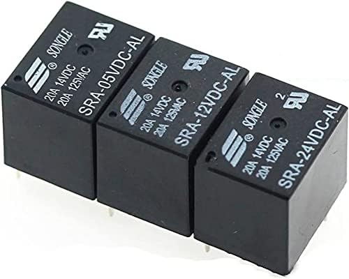 XIANGBINXUAN Relé 5db Relé SRA - 05V 12V 24VDC-AL-CL T74 20A 4-pin 5-pin (Méret : SRA-12VDC-AL-(4))