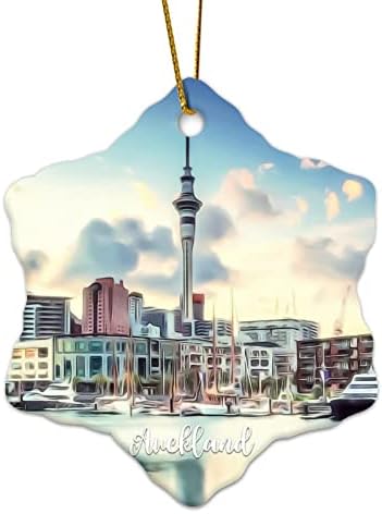 3 Inch Auckland Skyline Idézet Díszek Hatszög Karácsonyi Díszek a Gyerekek, Fiúk, Lányok Lógó Díszek a karácsonyfa Dekoráció Karácsonyi