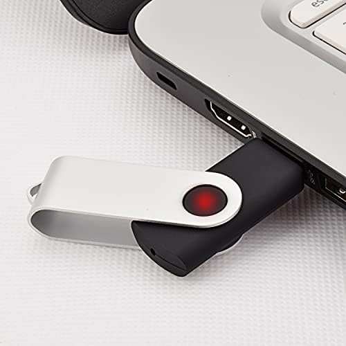 SXYMKJ 10DB USB Flash Meghajtók USB 2.0 Flash drive Memory Stick Fold-Tároló pendrive Toll Forgatható Design, Fekete (Méret : 4 GB)