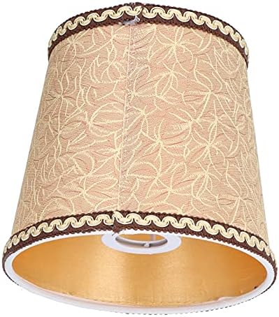 Lámpabúra, Bronz Hordó Szövet Lámpaernyő asztali Lámpa Emelet Fény, 6db Európai Stílusú Klip Szövet Lámpa Árnyékban E14 asztali Lámpa Csillár
