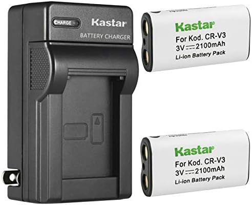 Kastar 2-Pack CR-V3 Akkumulátor Fali Töltő Csere Kodak DX6340, DX6440, CD33, Z650 Zoom, Z663 Zoom, Z700, Z710, Z740, Z885,