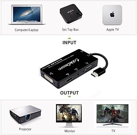 CABLEDECONN HDMI-VGA DVI-HDMI Átalakító Adapter Kábel 3,5 mm-es Audio Micro USB HDMI Laptopok, Számítógépek stb Csatlakozás Egyidejűleg-Fekete