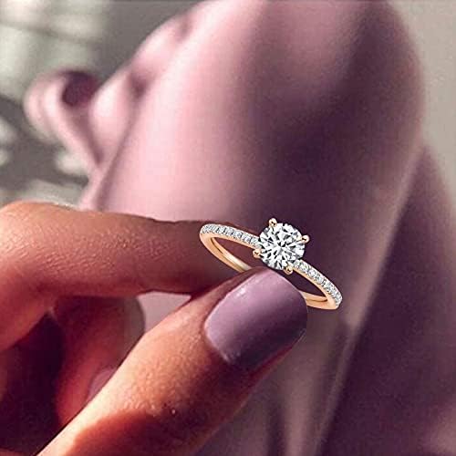2023 Új Strasszos Női Ékszerek Ujját 511 Méretű Gyűrű, Esküvői Ajándék Gyűrű Alufelni Gyűrűk Hátborzongató Gyűrűk (Rose Gold, 9)