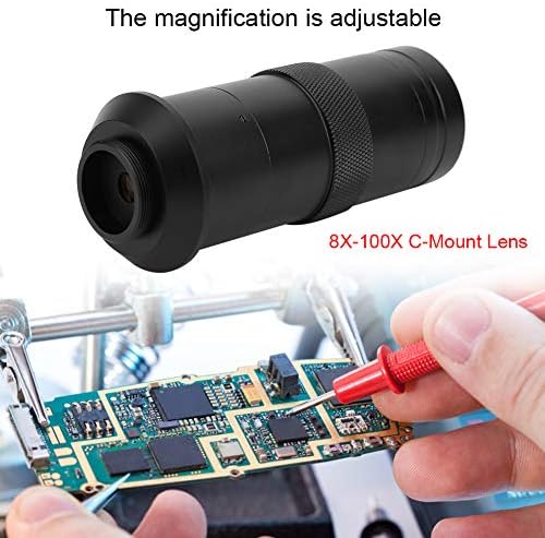 Kaufpart C-Mount Objektív, CCD Ipari Mikroszkóp, Fényképezőgép 8X-100X 25mm Zoom Állítható Nagyítás