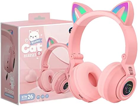 YUSONIC Macska Fülét Bluetooth Fejhallgató,Kisgyermekek Gyerekek Vezeték nélküli Fejhallgató a Fiúk Lányok Fire Tablet/Laptop/iPad/Iskola