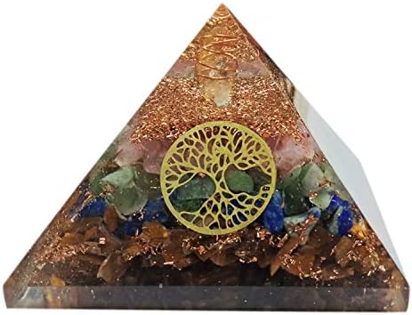 Extra Nagy Orgon Piramis Multistone Kristály Reiki Energia Generátor EMF Védelem Gyógyító Meditáció (az Élet Fája)