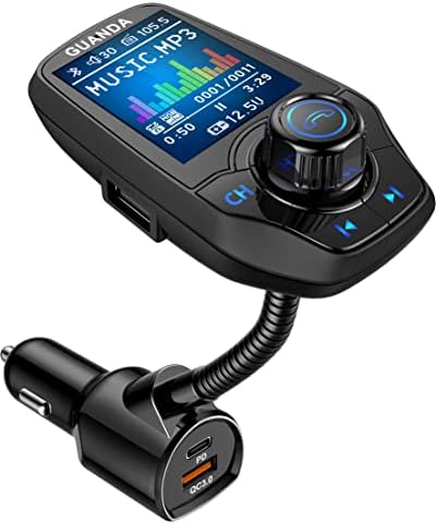 Bluetooth FM Transmitter Autóba Vezeték nélküli Rádió Adapter Készlet, kihangosított Hívás Kettős Mikrofon, Autós USB Töltő QC 3.0 & PD 20