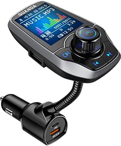 Bluetooth FM Transmitter Autóba Vezeték nélküli Rádió Adapter Készlet, kihangosított Hívás Kettős Mikrofon, Autós USB Töltő QC 3.0 &