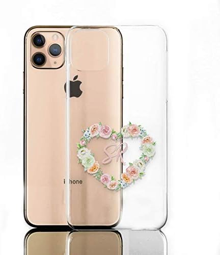 Személyre szabott Telefon tok Samsung Galaxy A50 (2019), Rózsaszín Kezdeti Monogram Szív Virágok Világos, Kemény Borító