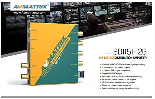 AVMATRIX SD1151-12 G 1×5, 12 G-SDI Reclocking Engedély Erősítő Támogatja a DVB-ASI Jelet