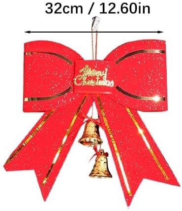 Karácsonyfa Díszítés Vörös Nagy csokornyakkendő 13cm Bell Medál Nagy Dekoratív Tojás