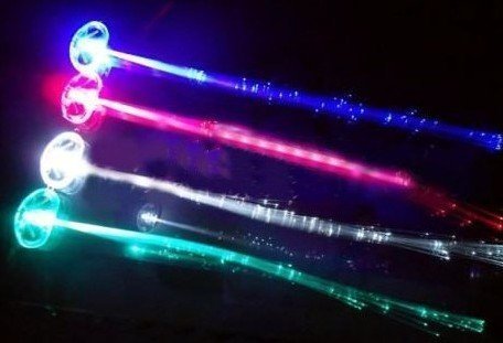 Villogó Panda LED-fel Villanó Optikai LED Haj Hajcsat, Színes Szivárvány, 4 Csomag