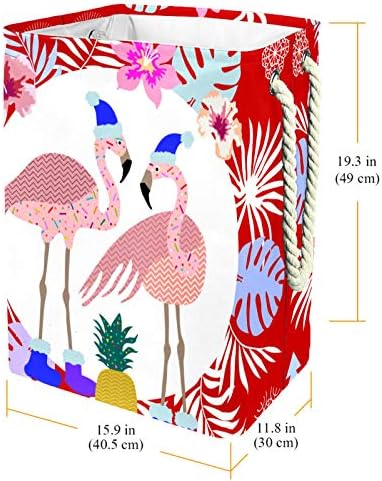 Inhomer Szennyesben Boldog Karácsonyt Kalap Flamingo Palm Összecsukható Szennyes Kosarat Cég Mosás Bin ruhatároló Szervezet Fürdőszoba,