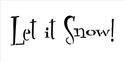 Let It Snow Stencil által StudioR12 | Funky a Retro Szó Art - Újrafelhasználható Mylar Sablon | Festmény, Kréta, Vegyes technika