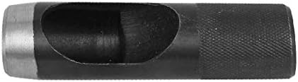 X-mosás ragályos Bőr Kézműves Heveder Öv Hollow Lyuk Kéz Eszköz Fekete 23 mm Dia(Cinturón de cuero Kézműves Akasztó Lyuk Herramienta