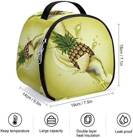 Splash ananászlé Aranyos Ebéd Bag Szigetelt Bento Box Újrafelhasználható Hűvösebb Tote Konténerek Jég Iskolába Utazás