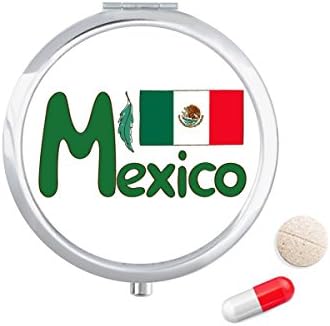 Mexikó Nemzeti Zászló Zöld Minta Tabletta Esetben Zsebében Gyógyszer Tároló Doboz, Tartály Adagoló