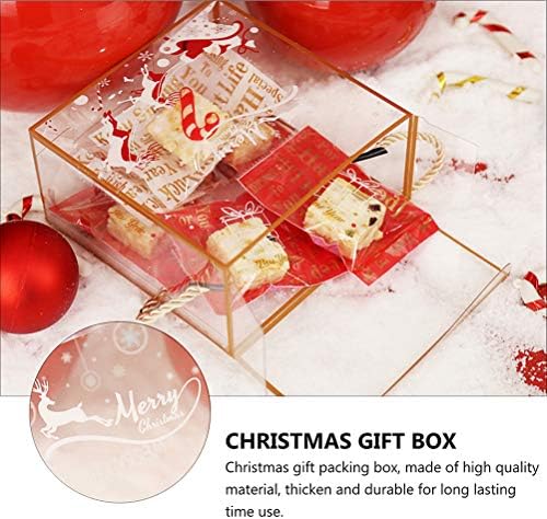 Cabilock5Pcs Kreatív Karácsonyi Hordozható Édességet Dobozok Átlátszó Ajándék Csomagoló Dobozok Karácsonyi Dekoráció